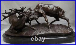 Statue Sculpture Cerf Animalier Chasse Style Art Deco Style Art Nouveau Bronze m