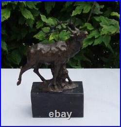 Statue Sculpture Cerf Animalier Chasse Style Art Deco Style Art Nouveau Bronze m