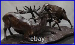 Statue Sculpture Cerf Animalier Chasse Style Art Deco Style Art Nouveau Bronze m