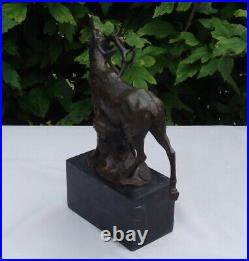 Statue Sculpture Cerf Animalier Chasse Style Art Deco Style Art Nouveau Bronze m