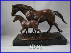 Statue Sculpture Cheval Poulain Animalier Style Art Deco Style Art Nouveau Bronz