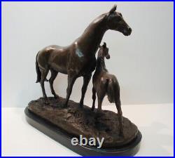 Statue Sculpture Cheval Poulain Animalier Style Art Deco Style Art Nouveau Bronz