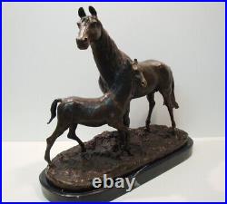 Statue Sculpture Cheval Poulain Animalier Style Art Deco Style Art Nouveau Bronz