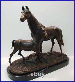 Statue Sculpture Cheval Poulain Animalier Style Art Deco Style Art Nouveau Bronz