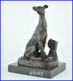 Statue Sculpture Chien Chasse Animalier Style Art Deco Style Art Nouveau Bronze