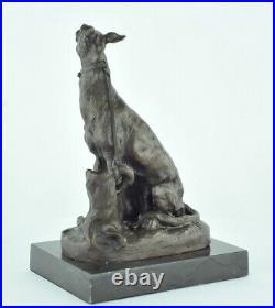 Statue Sculpture Chien Chasse Animalier Style Art Deco Style Art Nouveau Bronze