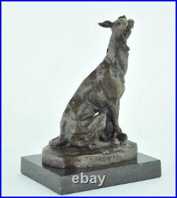 Statue Sculpture Chien Chasse Animalier Style Art Deco Style Art Nouveau Bronze