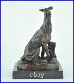 Statue Sculpture Chien Chasse Animalier Style Art Deco Style Art Nouveau Bronze