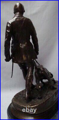 Statue Sculpture Chien Chasse Animalier Valet Style Art Deco Style Art Nouveau B