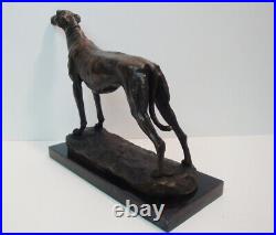 Statue Sculpture Chien Levrier Animalier Chasse Style Art Deco Style Art Nouveau
