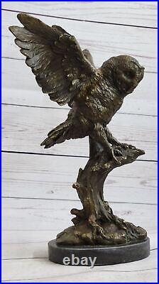 Statue Sculpture Chouette Oiseau Faune Art Déco Style Art Nouveau Style Bronze