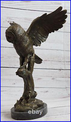 Statue Sculpture Chouette Oiseau Faune Art Déco Style Art Nouveau Style Bronze