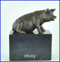 Statue Sculpture Cochon Animalier Style Art Deco Style Art Nouveau Bronze massif