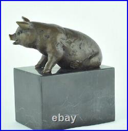 Statue Sculpture Cochon Animalier Style Art Deco Style Art Nouveau Bronze massif