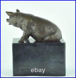 Statue Sculpture Cochon Animalier Style Art Deco Style Art Nouveau Bronze massif