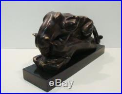 Statue Sculpture Cougar Animalier Style Art Deco Style Art Nouveau Bronze massif