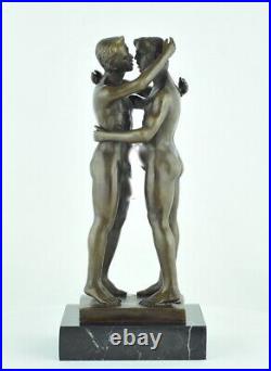 Statue Sculpture Couple Sexy Style Art Deco Style Art Nouveau Bronze massif Sign