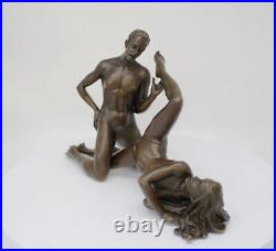 Statue Sculpture Couple Sexy Style Art Deco Style Art Nouveau Bronze massif Sign