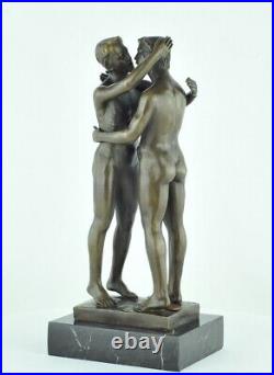 Statue Sculpture Couple Sexy Style Art Deco Style Art Nouveau Bronze massif Sign