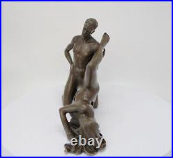 Statue Sculpture Couple Sexy Style Art Deco Style Art Nouveau Bronze massif Sign