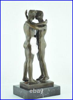 Statue Sculpture Couple Sexy Style Art Deco Style Art Nouveau Bronze massif Sign