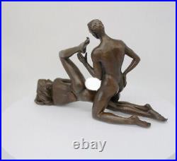 Statue Sculpture Couple Sexy Style Art Deco Style Art Nouveau Bronze massif Sign