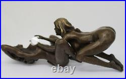 Statue Sculpture Couple Sexy Style Art Deco Style Art Nouveau Bronze massif Sign