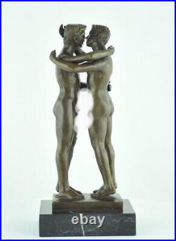 Statue Sculpture Couple Sexy Style Art Deco Style Art Nouveau Bronze massif Sign