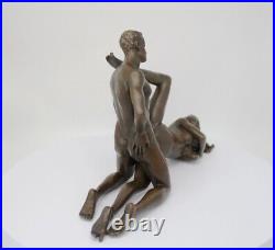 Statue Sculpture Couple Sexy Style Art Deco Style Art Nouveau Bronze massif Sign