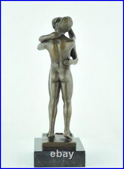 Statue Sculpture Couple Sexy Style Art Deco Style Art Nouveau Bronze massif Sign