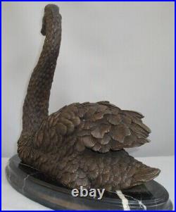 Statue Sculpture Cygne Oiseau Animalier Style Art Deco Style Art Nouveau Bronze