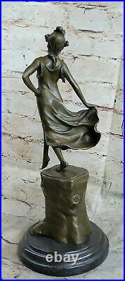 Statue Sculpture Dancer Sexy Art Déco Style Art Nouveau Style Bronze Figurine