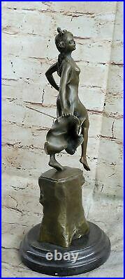 Statue Sculpture Dancer Sexy Art Déco Style Art Nouveau Style Bronze Figurine
