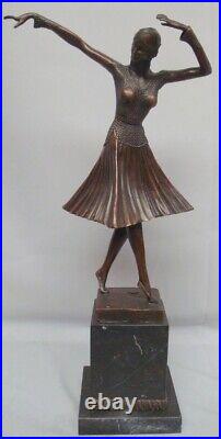 Statue Sculpture Danseuse Charleston Style Art Deco Style Art Nouveau Bronze mas