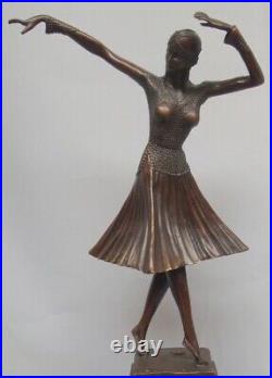 Statue Sculpture Danseuse Charleston Style Art Deco Style Art Nouveau Bronze mas