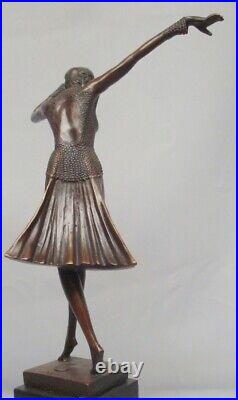 Statue Sculpture Danseuse Charleston Style Art Deco Style Art Nouveau Bronze mas