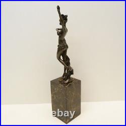 Statue Sculpture Danseuse Nue Sexy Pin-up Style Art Deco Style Art Nouveau Bronz