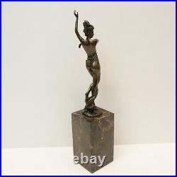 Statue Sculpture Danseuse Nue Sexy Pin-up Style Art Deco Style Art Nouveau Bronz