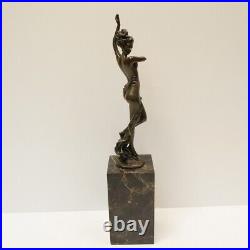 Statue Sculpture Danseuse Nue Sexy Pin-up Style Art Deco Style Art Nouveau Bronz