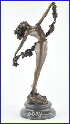 Statue Sculpture Danseuse Nue Sexy Style Art Deco Style Art Nouveau Bronze massi