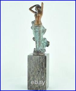 Statue Sculpture Danseuse Nue Sexy Style Art Deco Style Art Nouveau Bronze massi