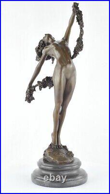 Statue Sculpture Danseuse Nue Sexy Style Art Deco Style Art Nouveau Bronze massi