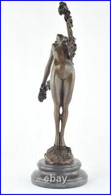 Statue Sculpture Danseuse Nue Sexy Style Art Deco Style Art Nouveau Bronze massi