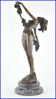 Statue Sculpture Danseuse Nue Sexy Style Art Deco Style Art Nouveau Bronze massi