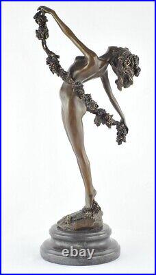 Statue Sculpture Danseuse Nue Sexy Style Art Deco Style Art Nouveau Bronze massi