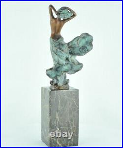 Statue Sculpture Danseuse Nue Sexy Style Art Deco Style Art Nouveau Bronze massi