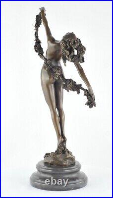 Statue Sculpture Danseuse Nue Sexy Style Art Deco Style Art Nouveau Bronze massi