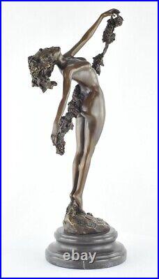 Statue Sculpture Danseuse Nue Sexy Style Art Deco Style Art Nouveau Bronze massi