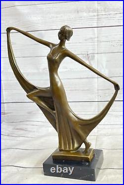 Statue Sculpture Danseuse Sexy Art Déco Style Art Nouveau Style Bronze Figurine