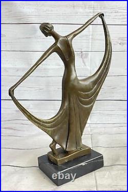 Statue Sculpture Danseuse Sexy Art Déco Style Art Nouveau Style Bronze Figurine